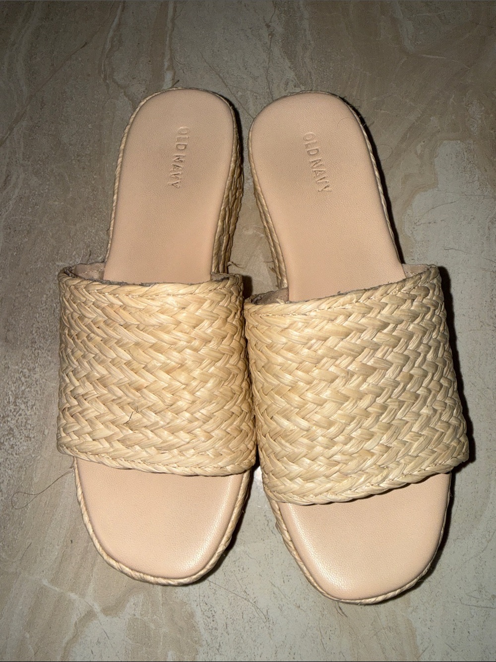 Old Navy Women's Natural Braided Slide Mules